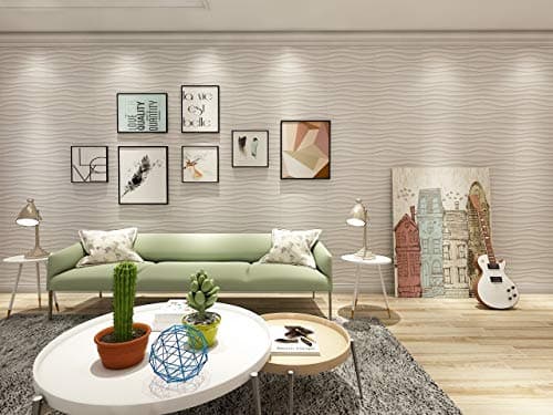 Art3d Panneau Mural 3D Blanc Salon Bureau chambre 50x50cm 3m² Dalle Décorative Motif Vogue