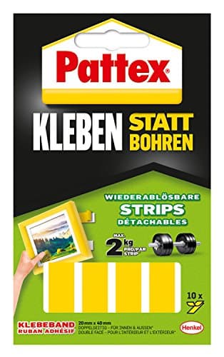 Pattex ruban adhésif au lieu de percer | Forte adhérence double face | Pour montage intérieur et extérieur | Montage mur — Jaune