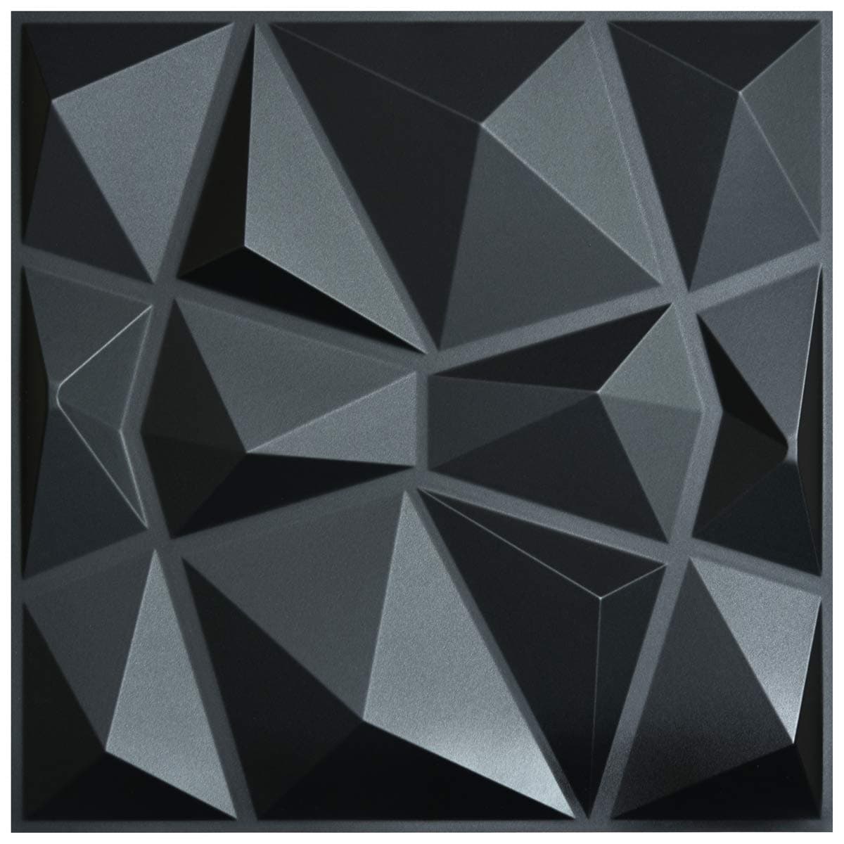 Art3d Panneaux Muraux Texturés 3D Noir Salon Darling, Dalle Murale Décorative Brique Effet 50 x 50 cm 3m²