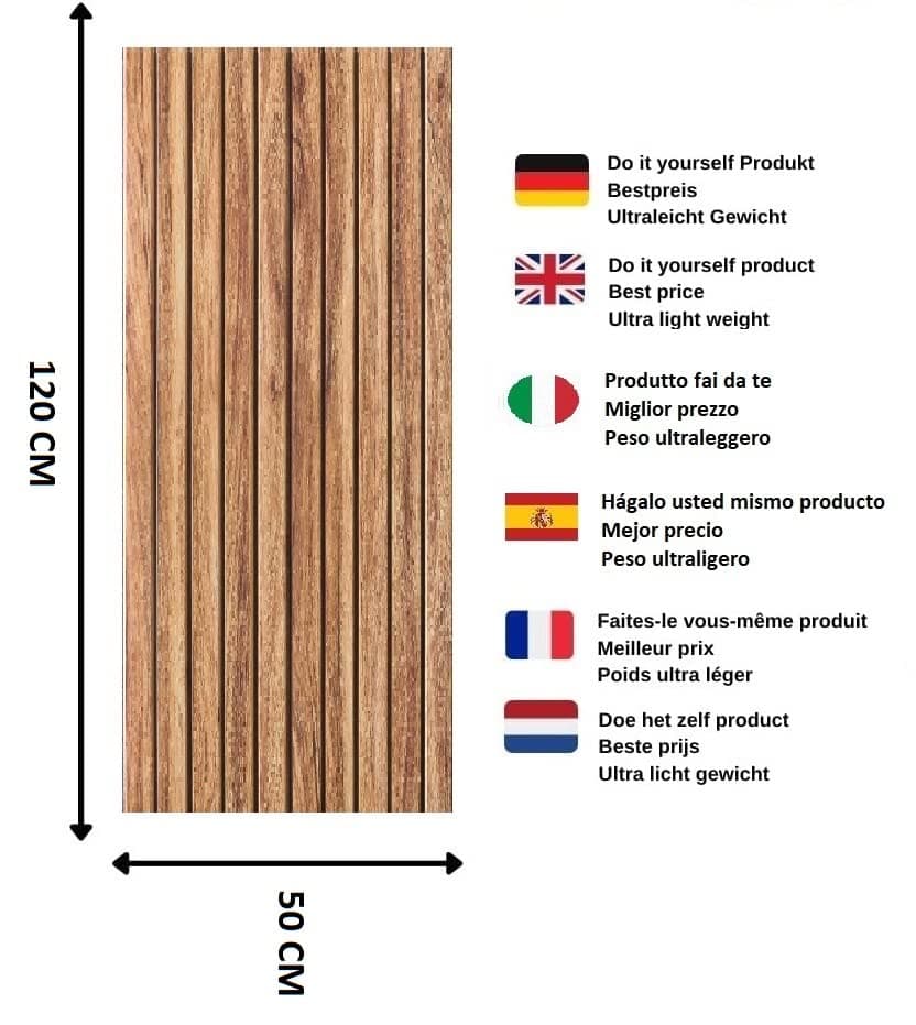 Grace Baltic - Panneaux muraux 3D effet bois populaires pour salon et cuisine ('0,6 m² - 910-202')