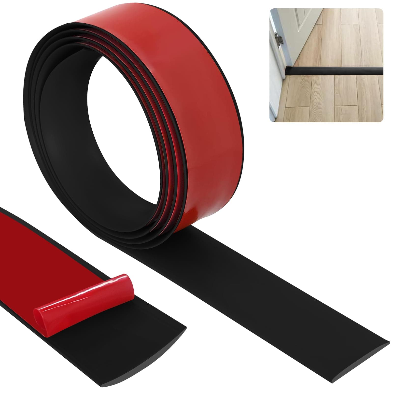 Bande de Seuil Noir 4cm x 2m | Solide & Élégant pour Couvrir les Espaces Entre les Étages | PVC_decorativeчинная