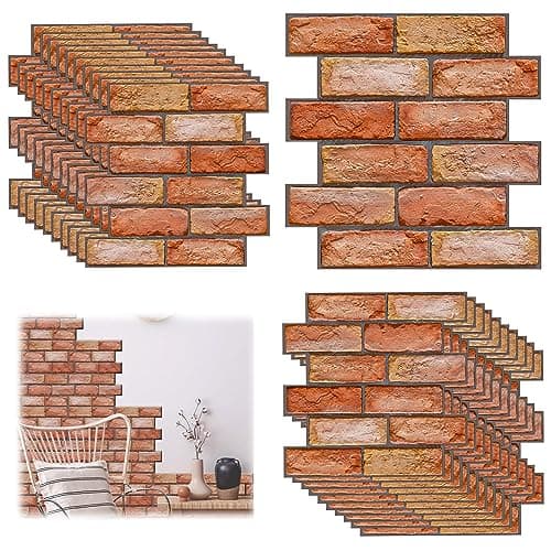 Papier Peint 3d Brique Adhesif Mural 20 Pièces, Pierre Autocollant Mural 30 X 30 cm, Panneau Revêtement Mural Decoratif