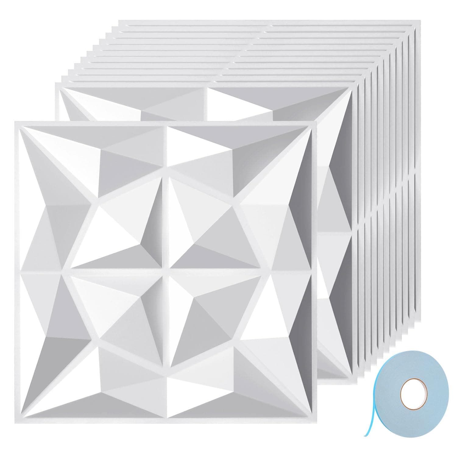 Panneaux muraux 3D Jaxguom diamant - Résistants et indéformables - Pour décoration intérieure - Lot de 12 panneaux 30 x