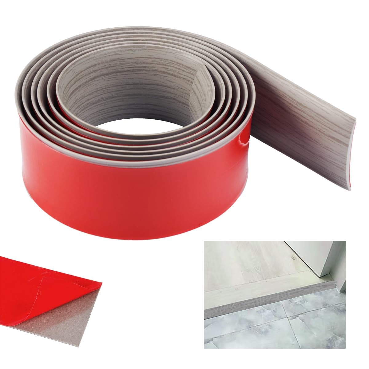 Barre de Seuil Autoadhésive 2mx5cm, Transitions de Moquette en PVC