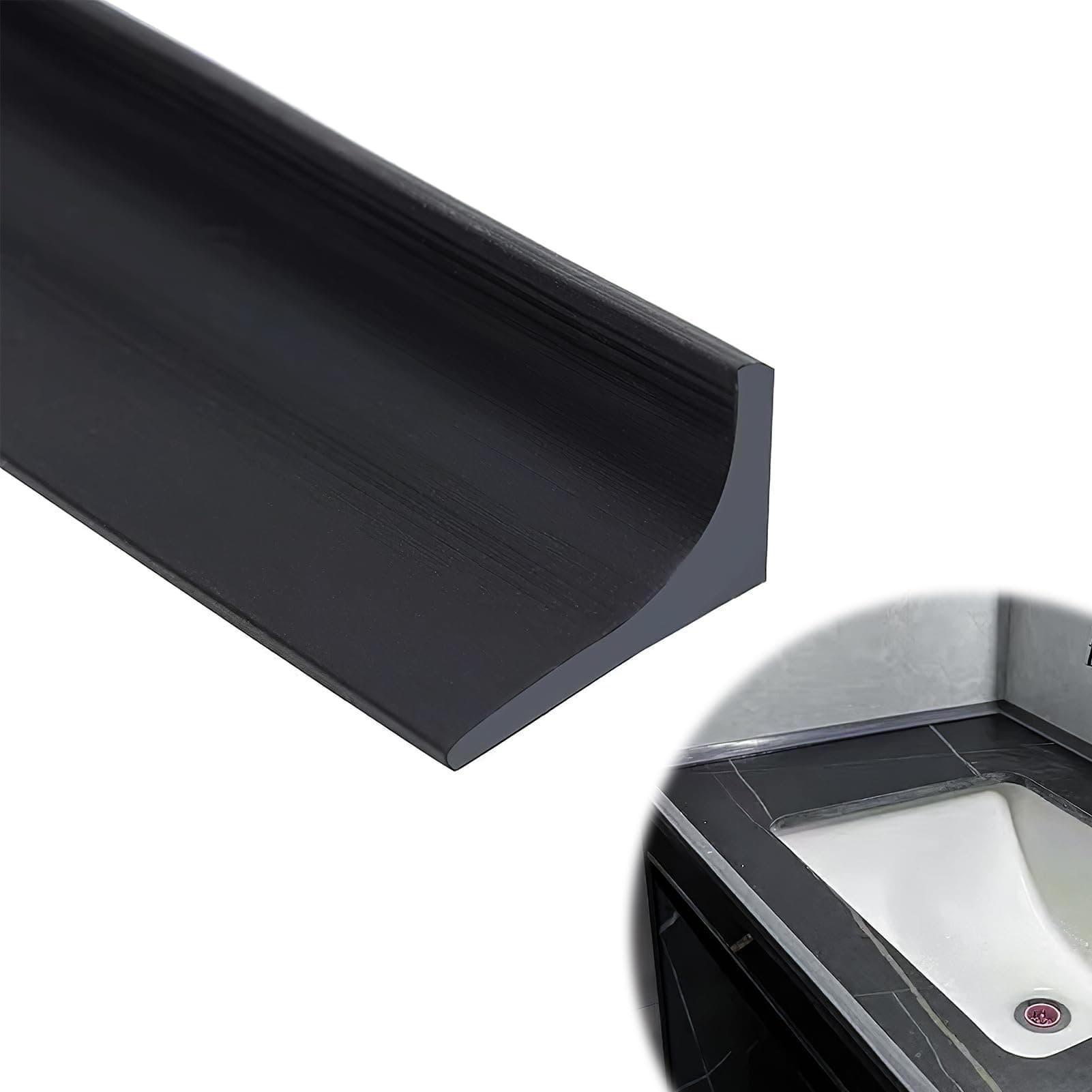 Bande de Seuil Silicone MxyVrix 200 cm Étanche Installé Facilement Noir