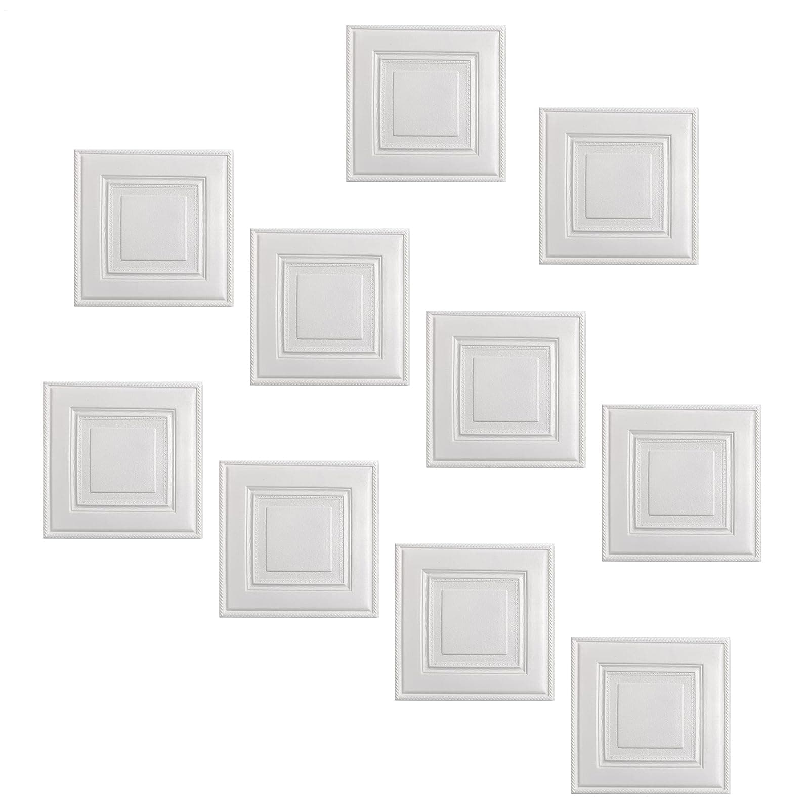 Panneaux Muraux Autocollants Décoratifs pour Cuisine Chambre Salon Plafond - Revêtement 3D Imperméable 35 x 35 cm Motif