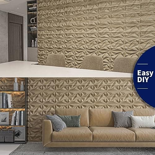 Panneaux murals 3D Art3dwallpanels Lot de 33 Noix, texturés en PVC, 30 x 30 cm, 3m² pour décoration intérieure courageus