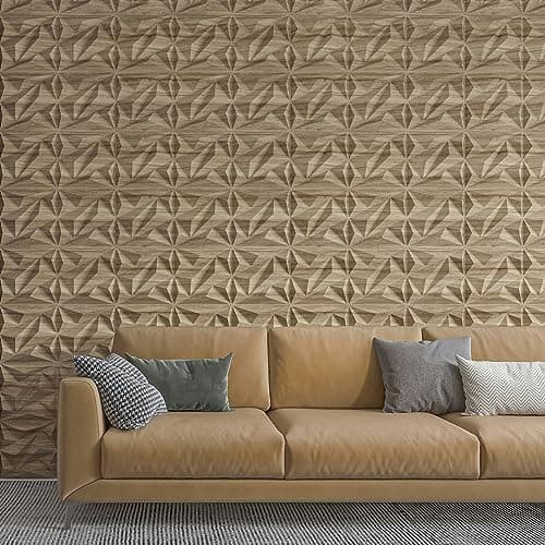 Panneaux murals 3D Art3dwallpanels Lot de 33 Noix, texturés en PVC, 30 x 30 cm, 3m² pour décoration intérieure courageus