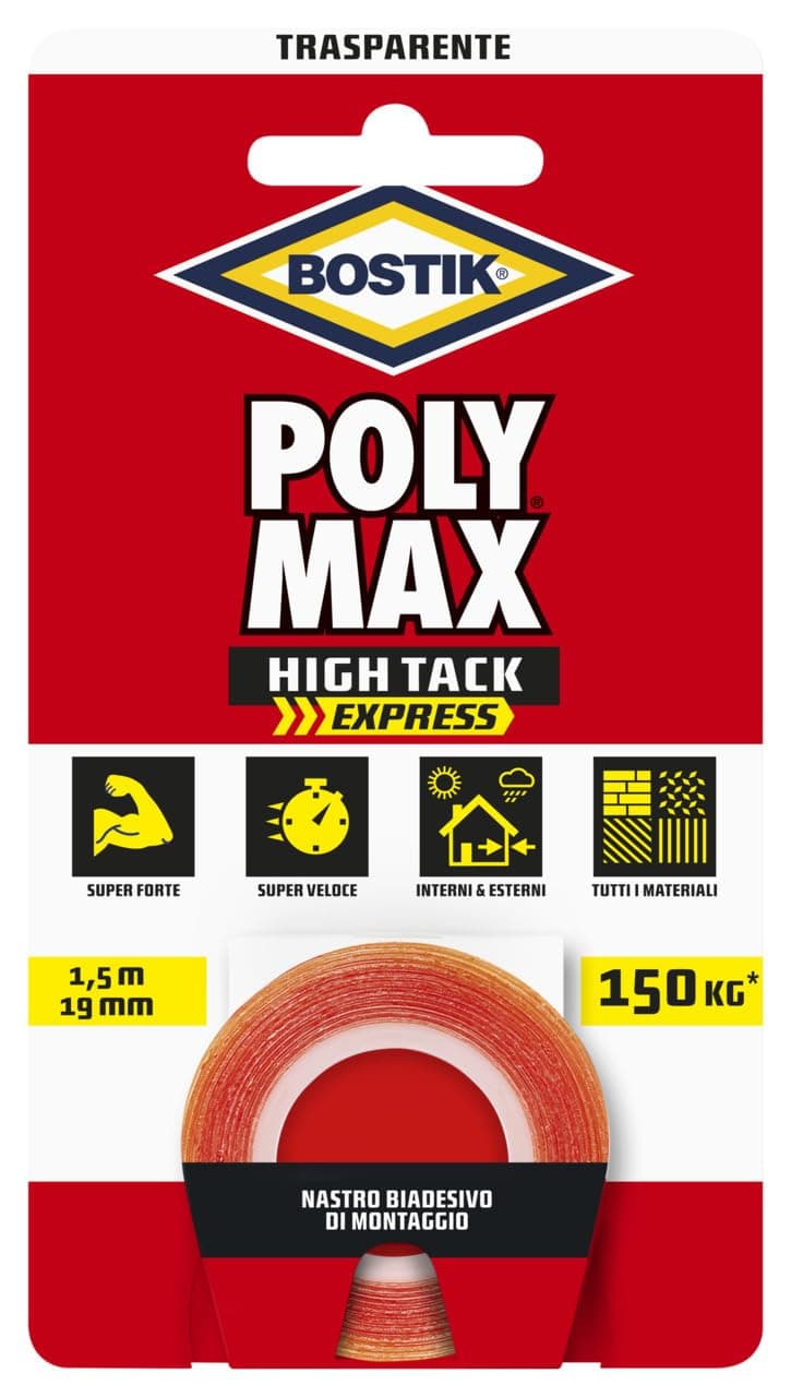 Ruban adhésif Bostik Poly Max forte ténacité et rapidité d'adhésion
| Ruban adhésif double face Bostik Poly Max pour tr