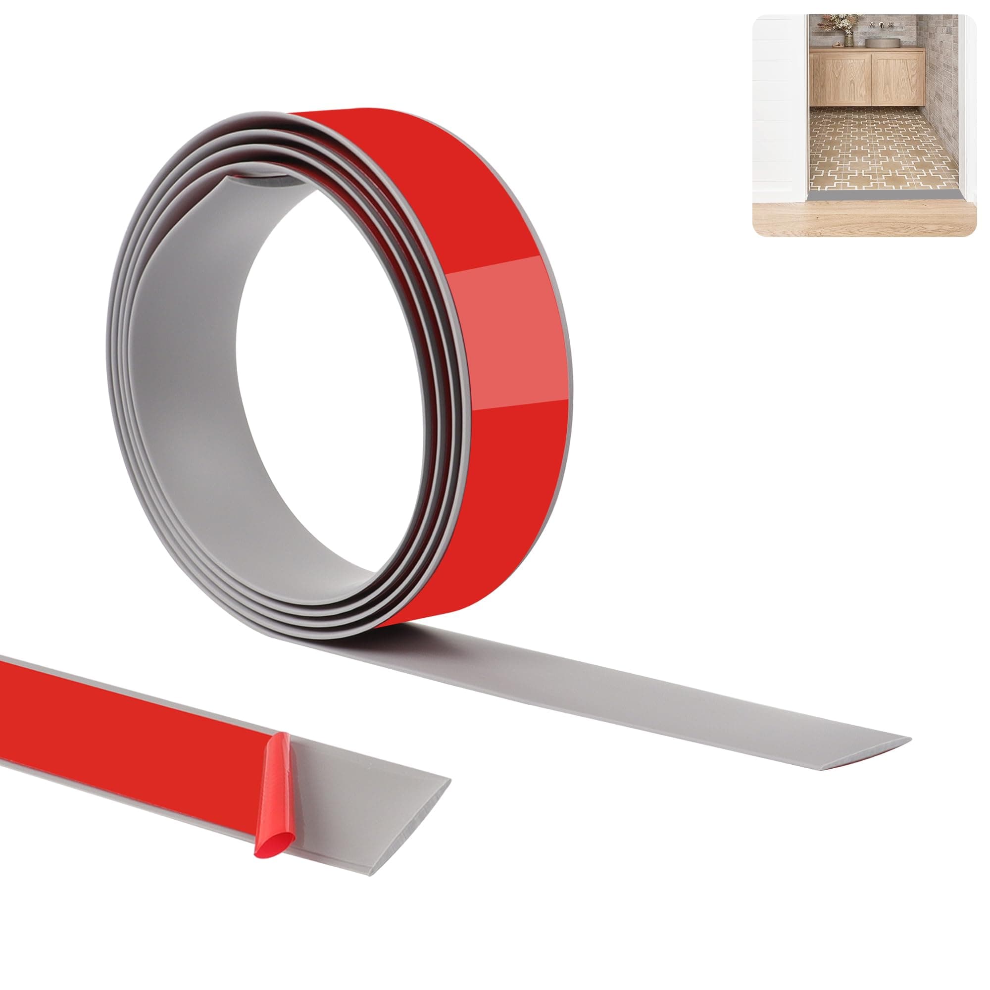 Bandes de transition PVC 200cm auto-adhésives pour sols stratifiés et moquettes