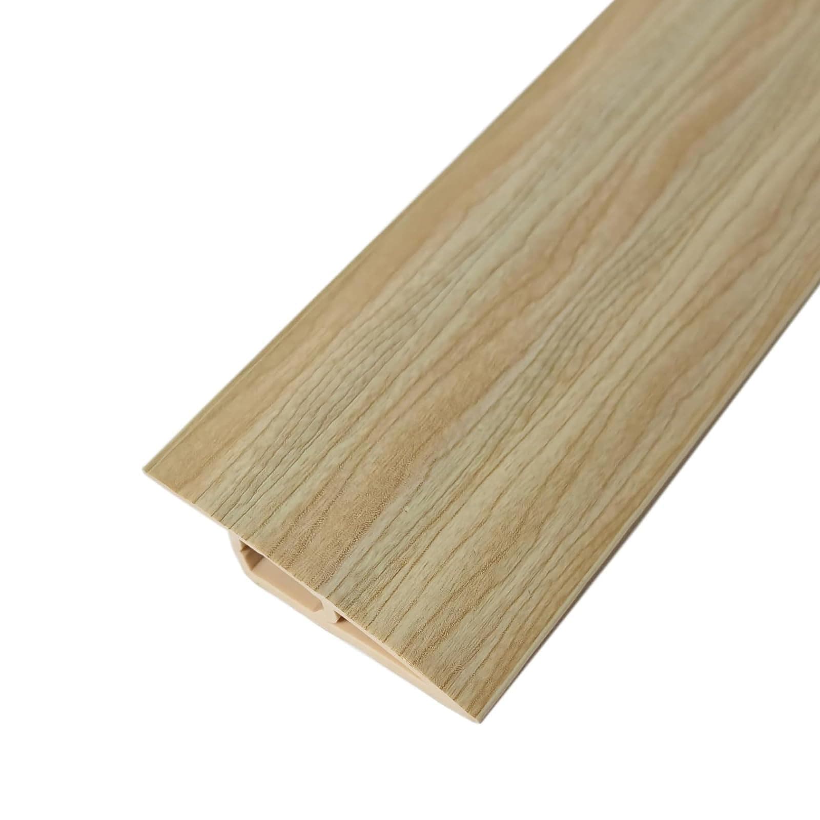 Adhésif PVC Jootuepo Seuil 5-10mm Transparenthorizontal 1M, Hauteur de Rampe Réglable, Seuil Rampe Bande (Grain de Bois