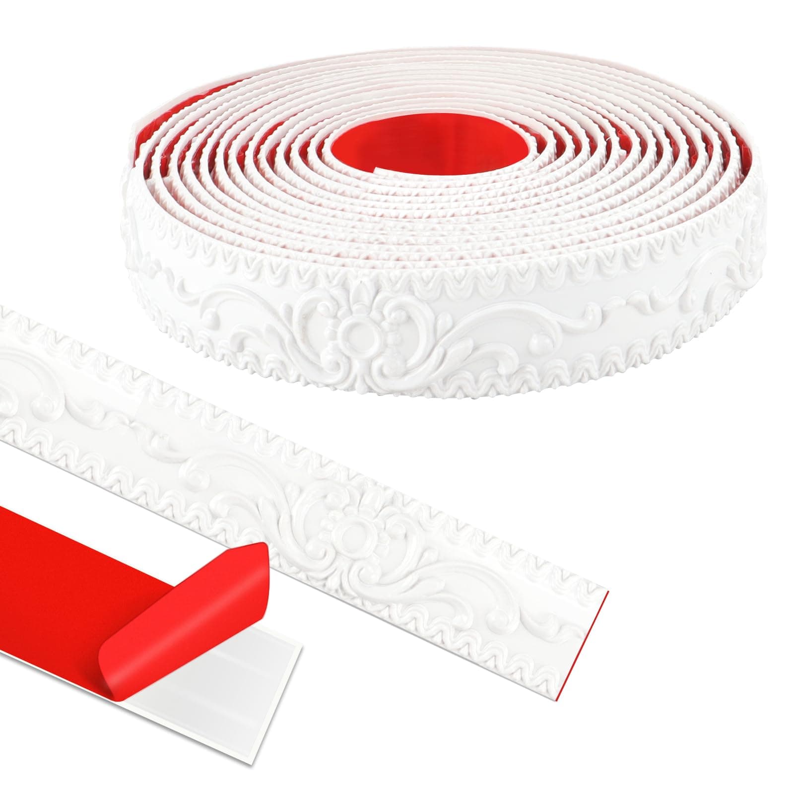 Moulure Murale Adhésive 600cm*36cm Blanc pour Décoration Intérieure Meubles Cadres de Portes Plafonds Bords de Miroir 3D