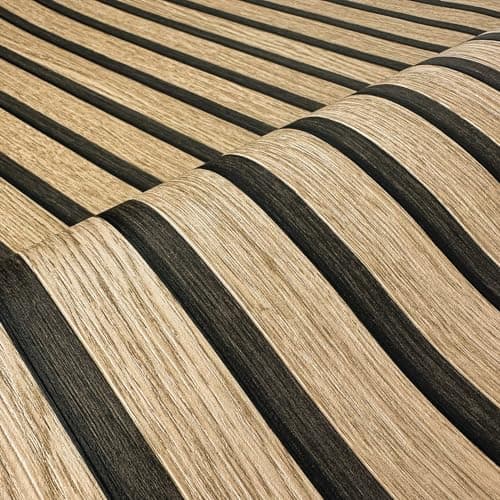 Papier peint bois marron modernes, acoustiques 3D, panneaux en bois scandinaves, naturels, fabriqués en Allemagne, 10,05