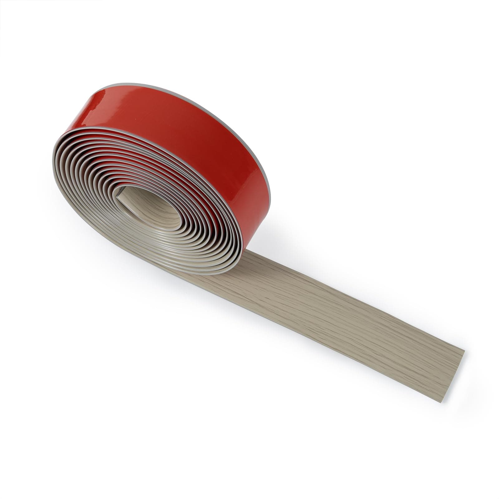 Bande de transition autocollante en vinyle PVC pour seuil de porte gris, sol stratifié, bordure de sol - 5 cm x 5 m - Tr