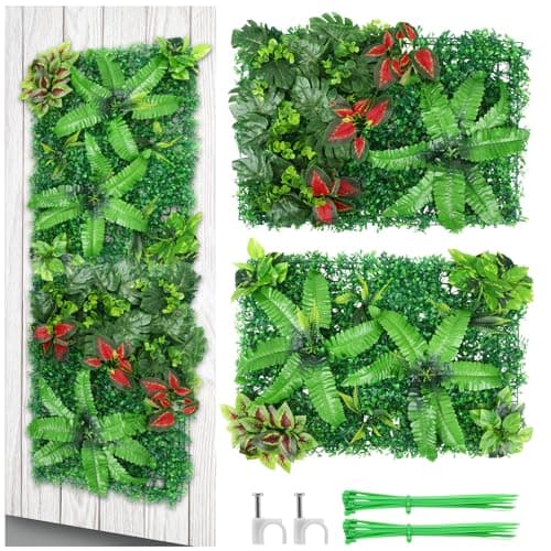 GXPJYC_CFOB Art Mural en Soie Plantes Lot de 2 Panneaux pour Intérieur-Exterior Réalistes Décoration Faux Plantes