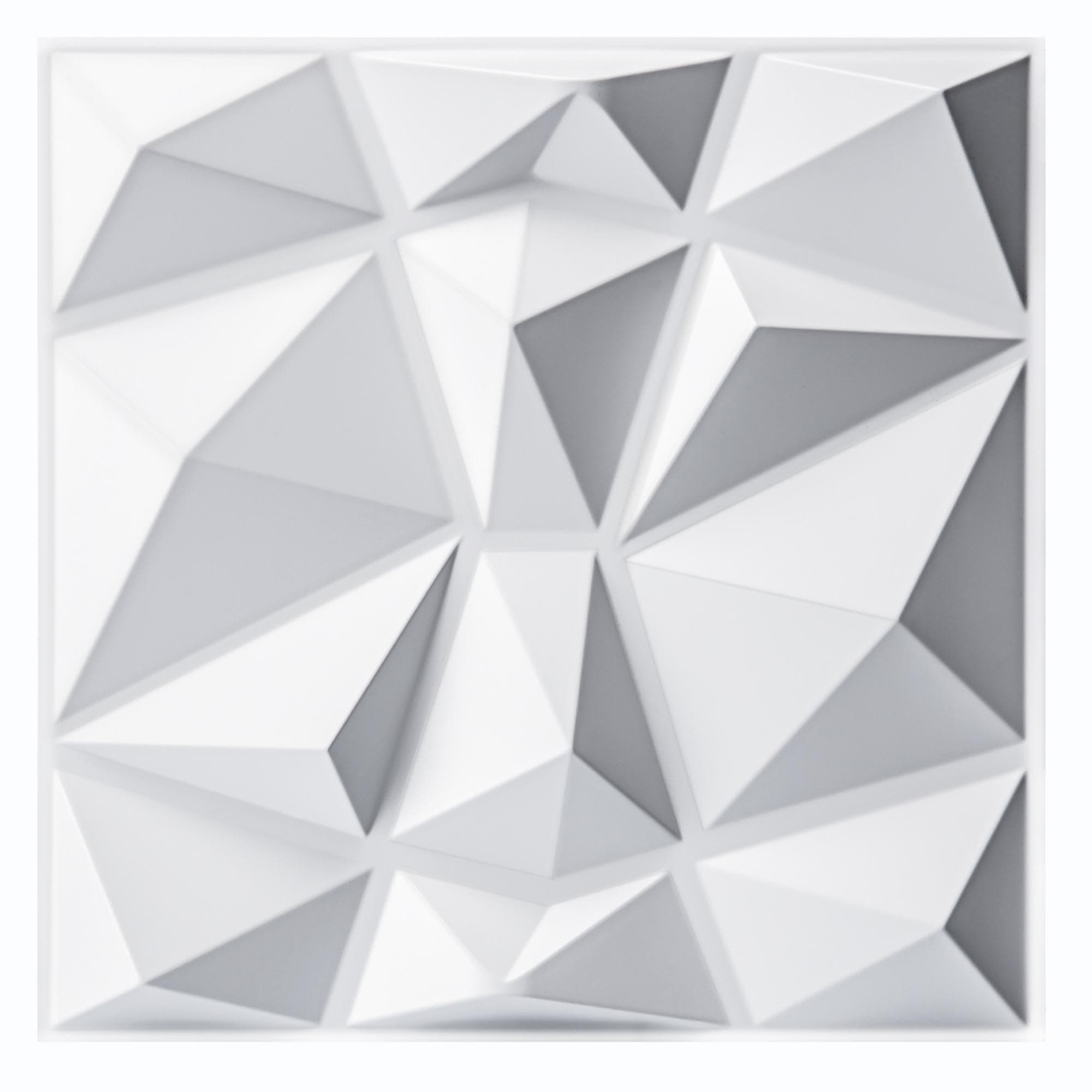 Art3d Lot de 33 panneaux muraux décoratifs 3D en forme de diamant blanc mat, pour décoration intérieure, design moderne