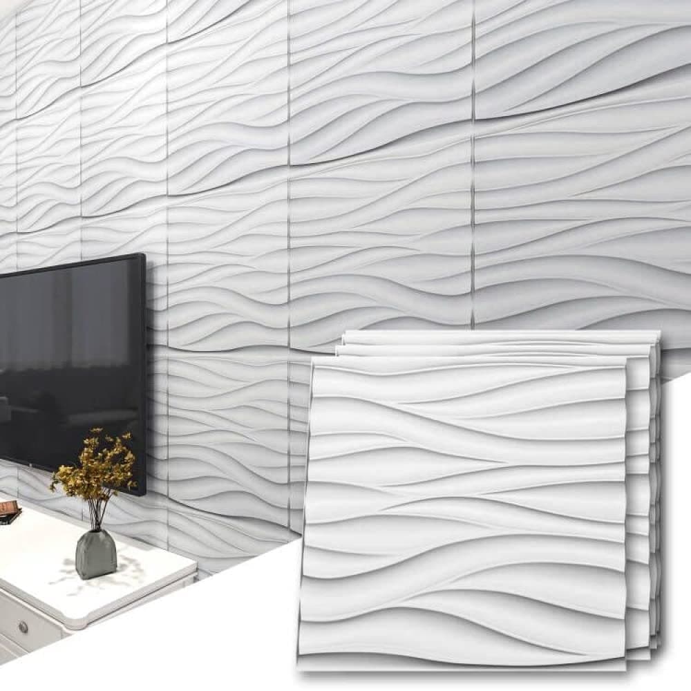 Art3d Panneau mural 3D ondulé en PVC blanc mat pour décoration murale d'intérieur dans salon et chambre
Art3d Panneau mu