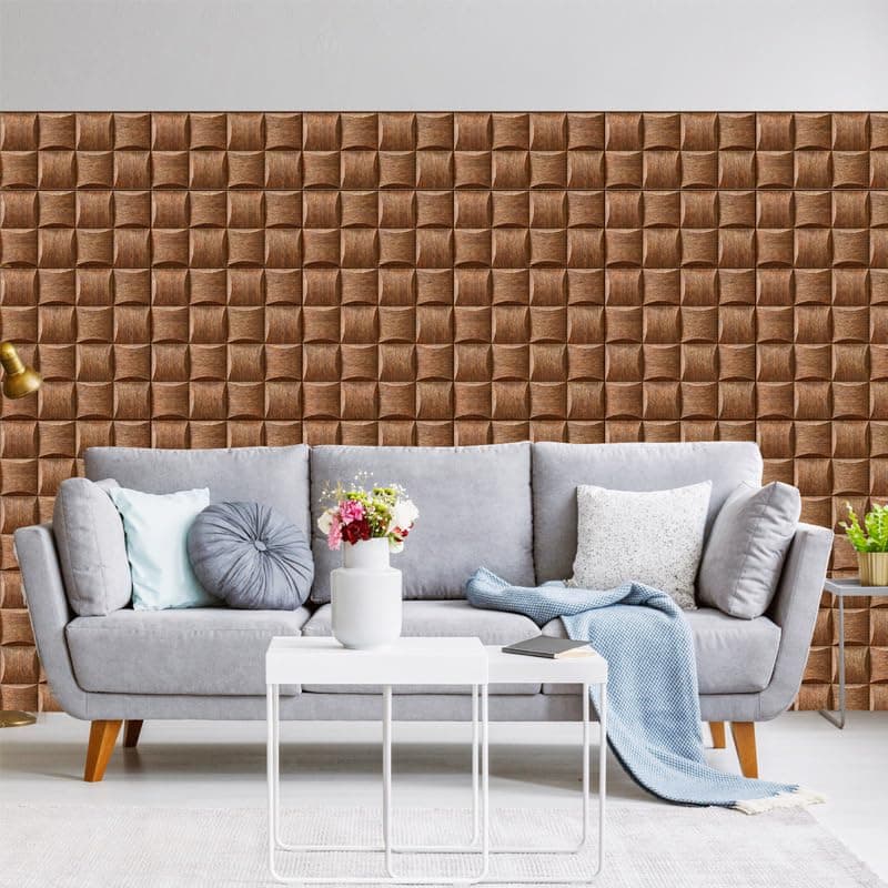 SZDianHai Lot de 10 autocollants muraux 3D bois - Décoration murale salon chambre - Peints à l'eau imperméables (30 x 30