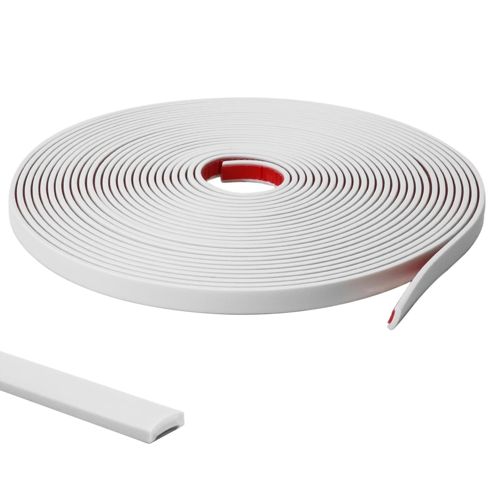 JSIWOTH 3M Moulure Auto-adhésive Blanc PVC Étanche, Finissage Mur et Carrelage pour Fenêtres, Portes et Miroirs - LARG.: