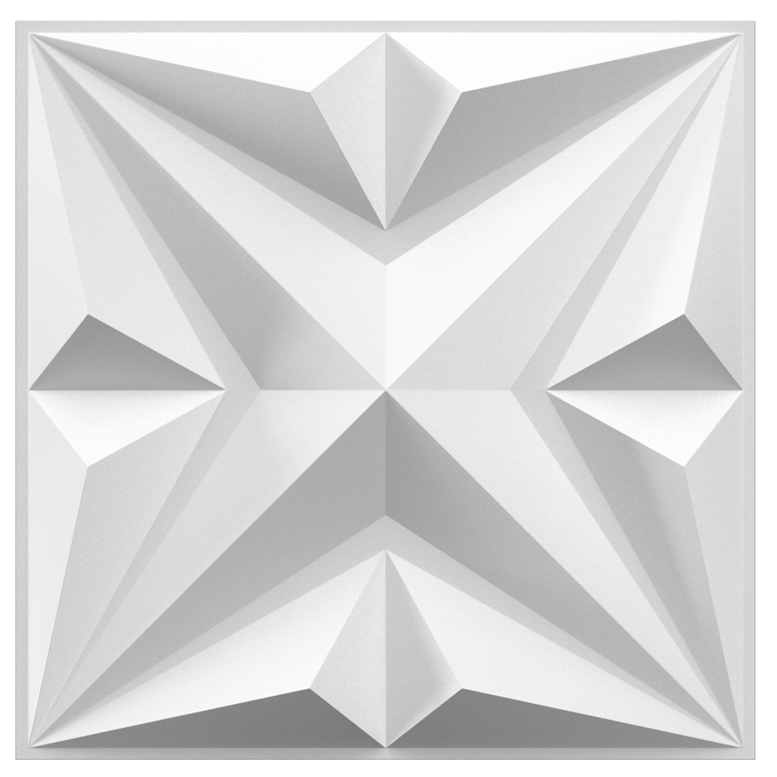 MIX3D Panneaux muraux décoratifs 3D en forme d'étoile blanc 30,5 x 30,5 cm pour décoration intérieure