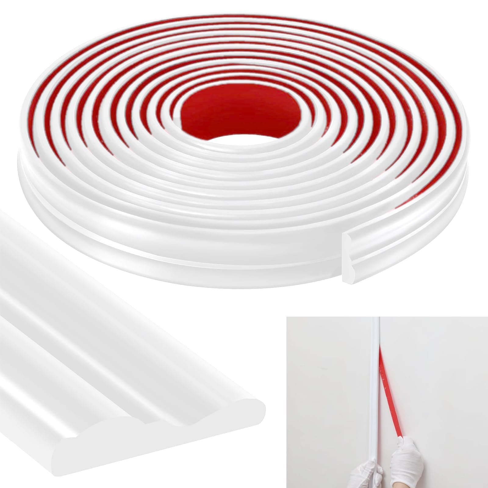 Moulures Décoratives Autocollantes AIDUCHO 6,1 m x 40 mm, Décoration Murale pour Interieurs, Meubles et Photos