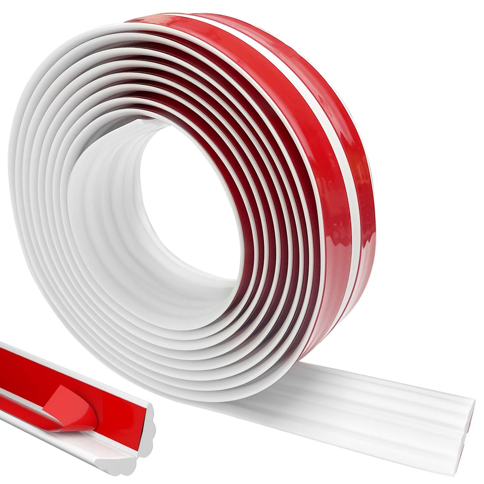 MeYuxg Moulures Décoratives Autocollantes Blanches pour Plafonds et Murs - Flexible, 6 m x 2 cm, Design Élégant pour Int