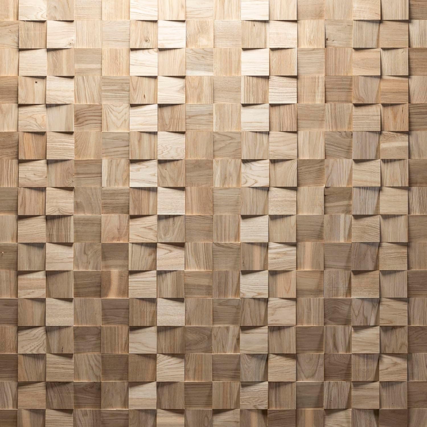 Revêtement mural 3D en chêne naturel - Design mural Dominus | Décoration murale moderne (1 m2)  
Revêtement mural 3D en