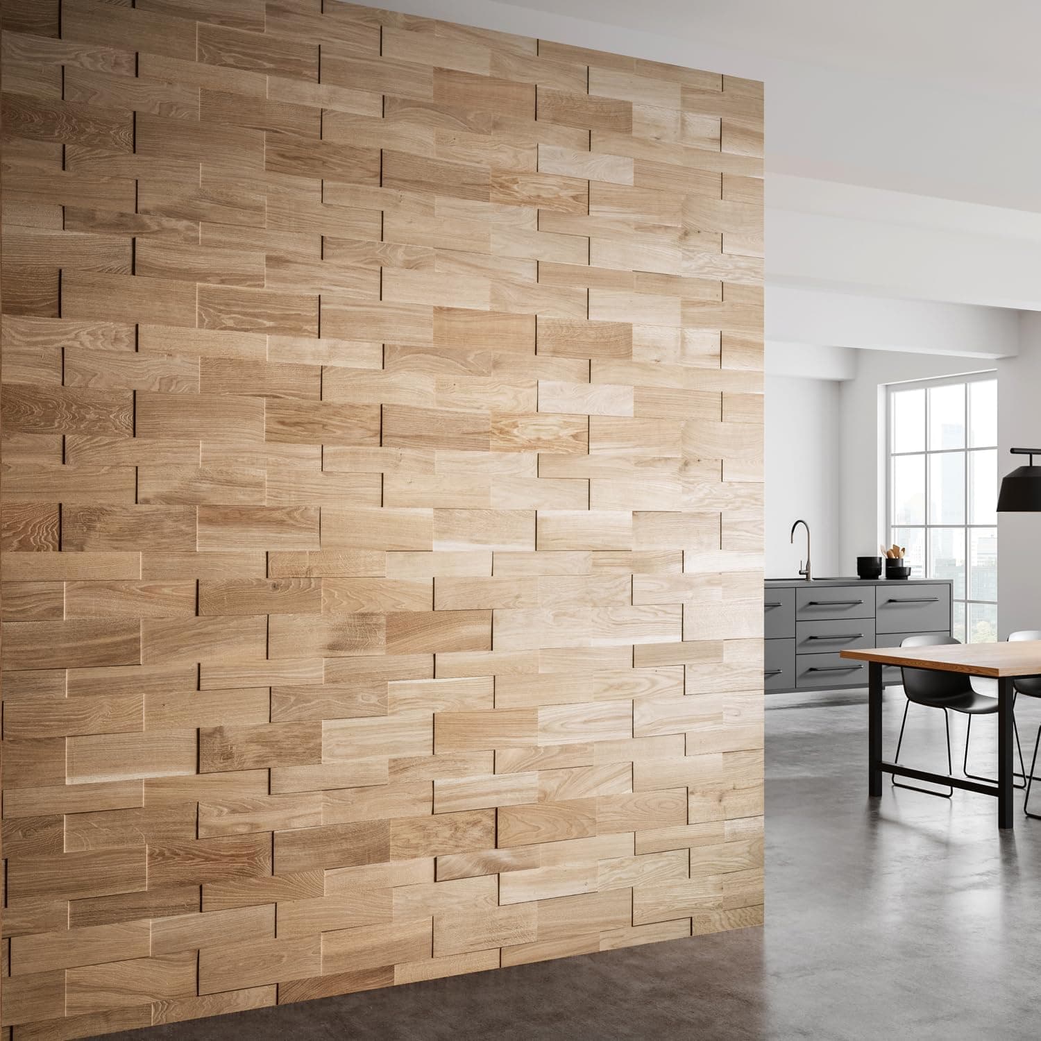 Bois Wallpaper Design Panneau Mural en Chêne 3D avec Revêtement en Bois De Chêne Structuré pour Décor Intérieur - Modèle