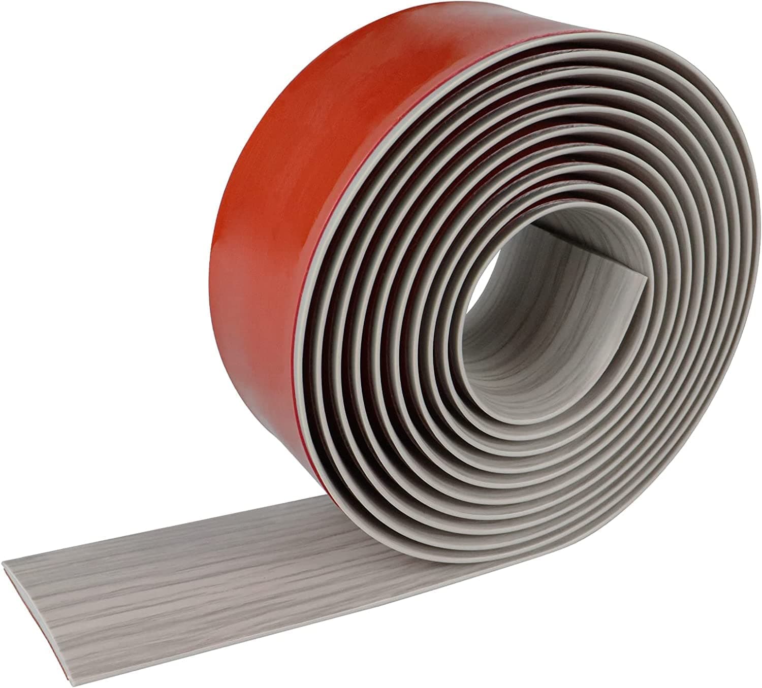 Bande de transition de sol en PVC stratifié gris pour porte de sol - Profil plat - 4 mètre - 5 cm