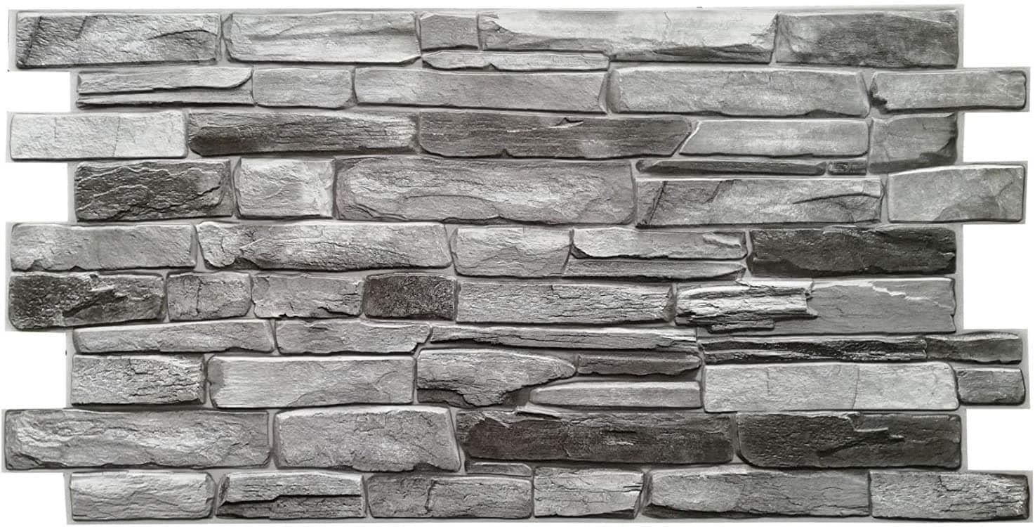 Panneaux muraux 3D Baltic Imitation Ardoise Pierre Argentée 53 ft² +5 m2