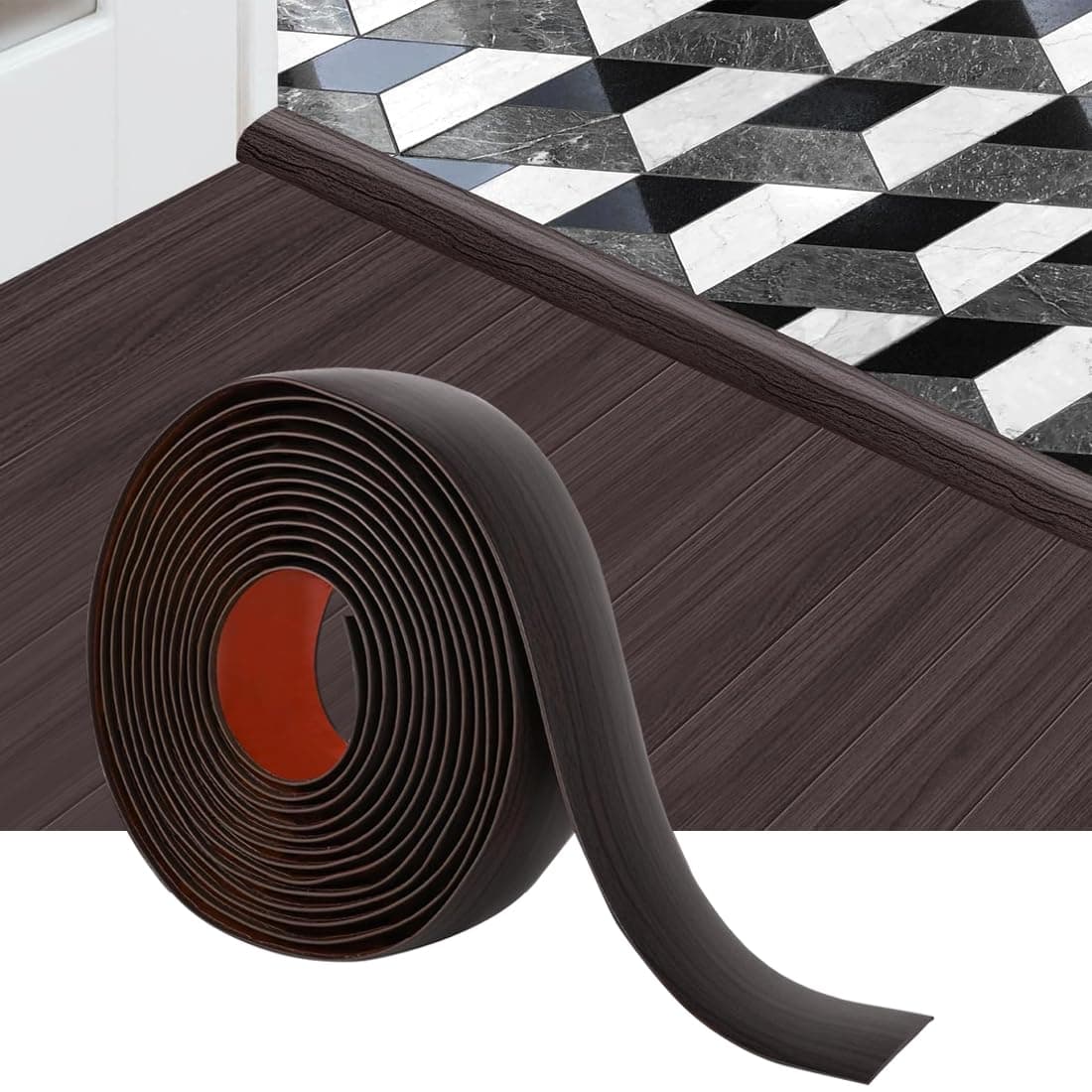 <think>

</think>

Bande de transition pour sol en vinyle autocollant noir noyer, 10 ft, pour joints de sol en caoutchou