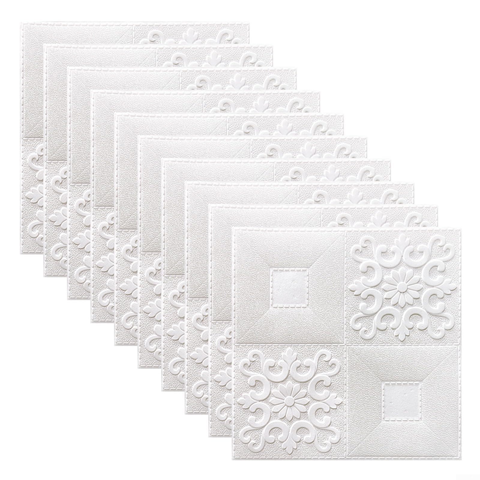 Panneaux muraux 3D en mousse blanc pour décoration maison salon chambre cuisine