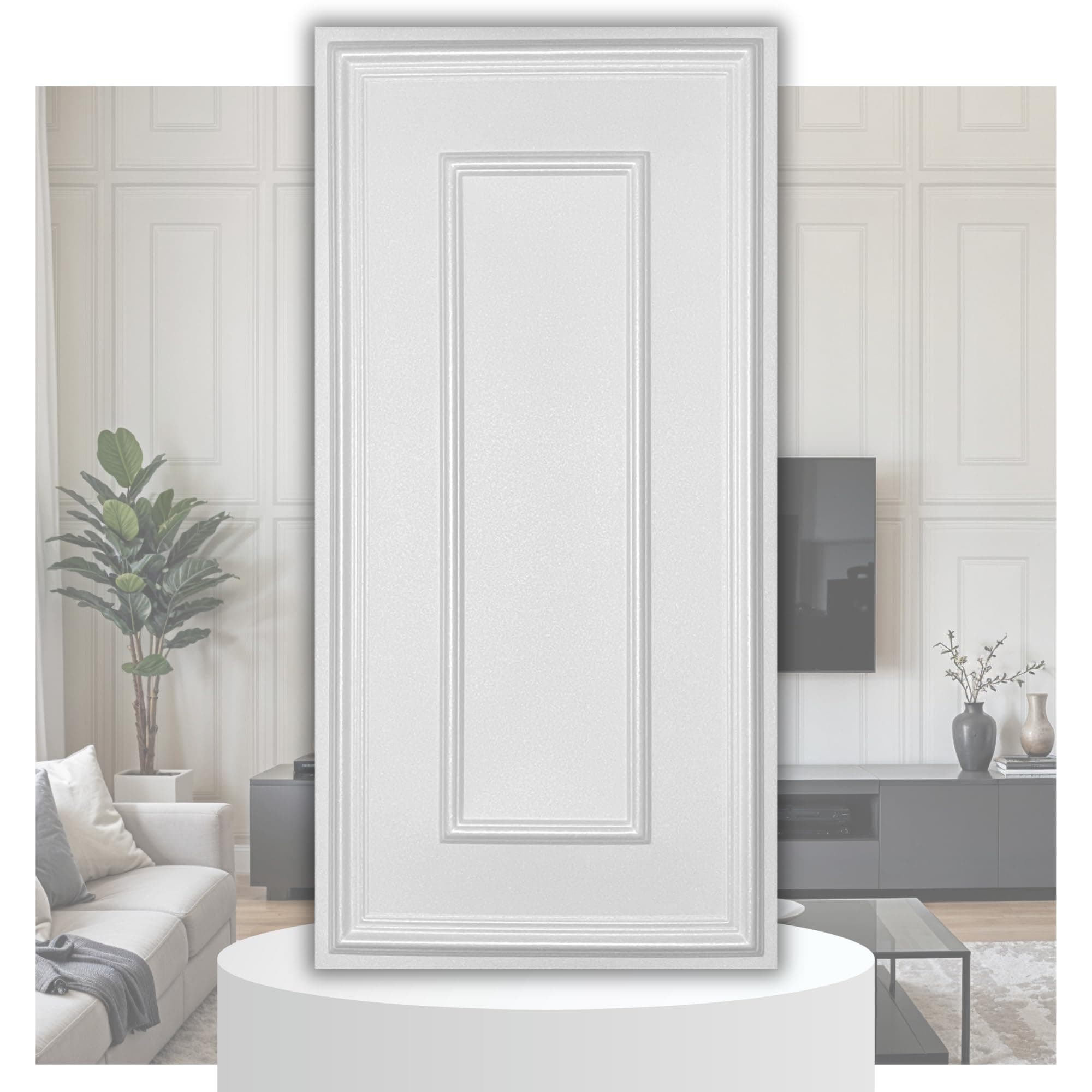 Panneaux muraux 3D XPS Blanc pour décoration intérieure - Classique cadre - 100 x 50 cm - 2 m²