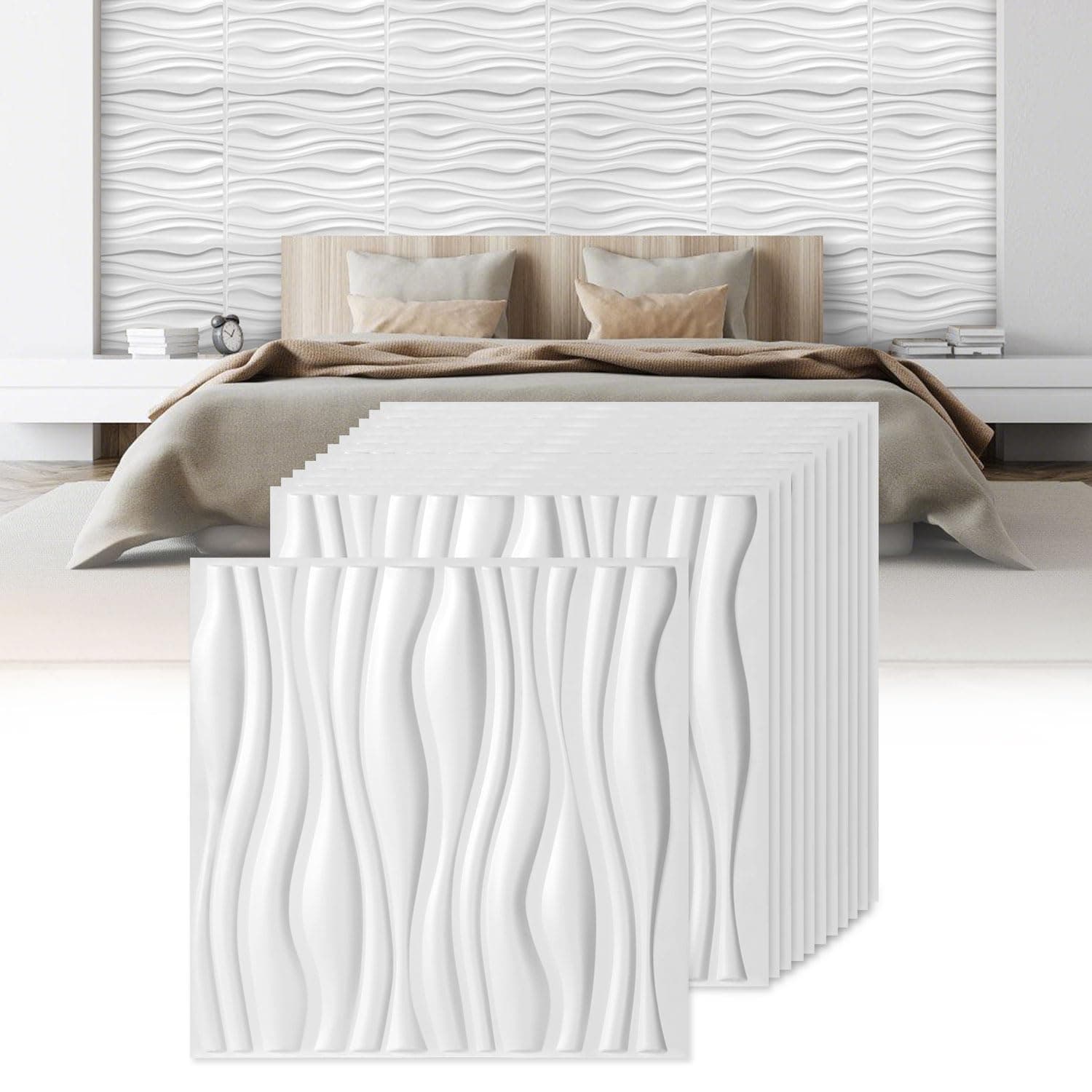 <think>

</think>

Panneaux muraux 3D Jopassy - 50 x 50 cm - Blanc mat - Imperméables - Résistants à la chaleur - Décora
