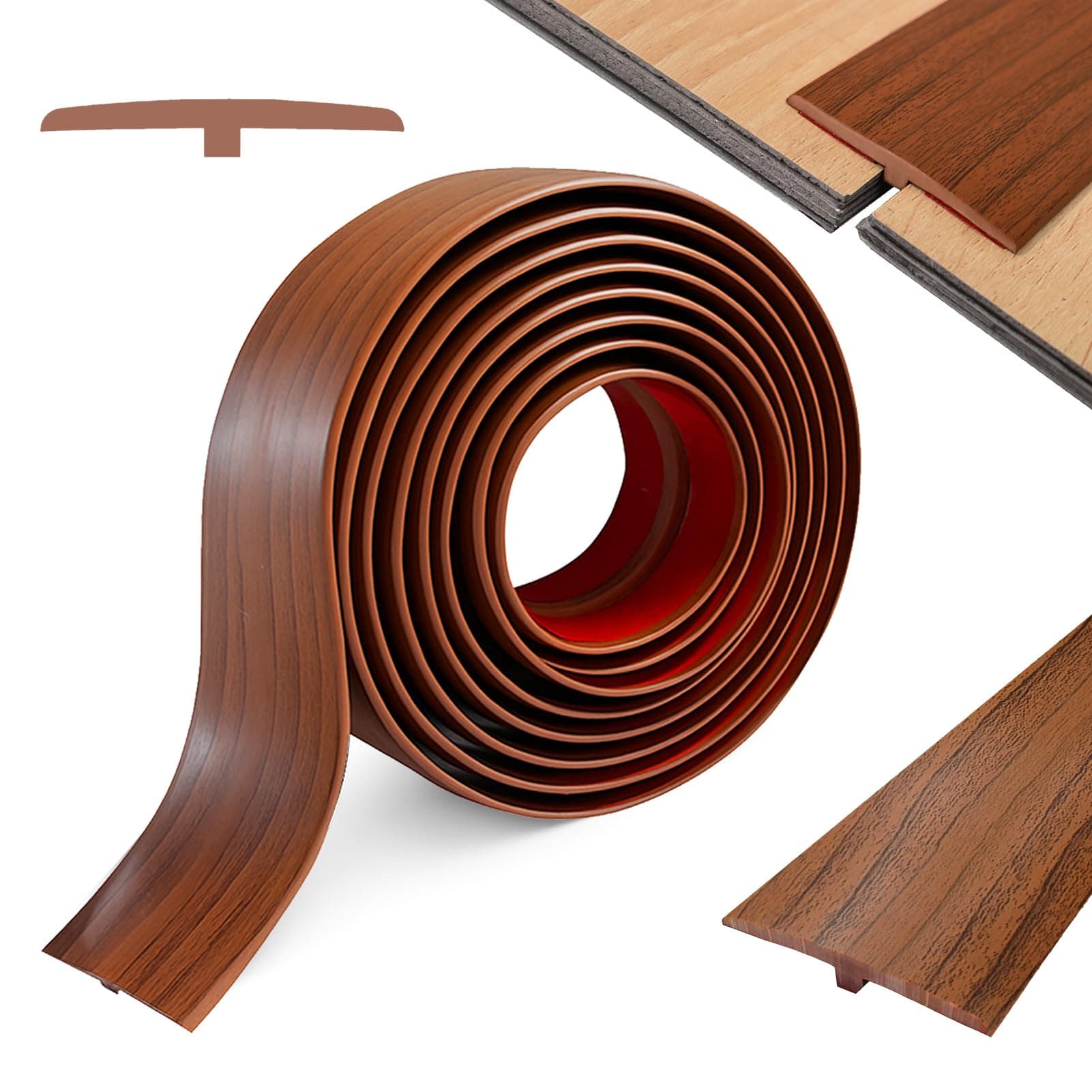 Profilé de transition en T 5 cm x 2 m PVC grain de bois