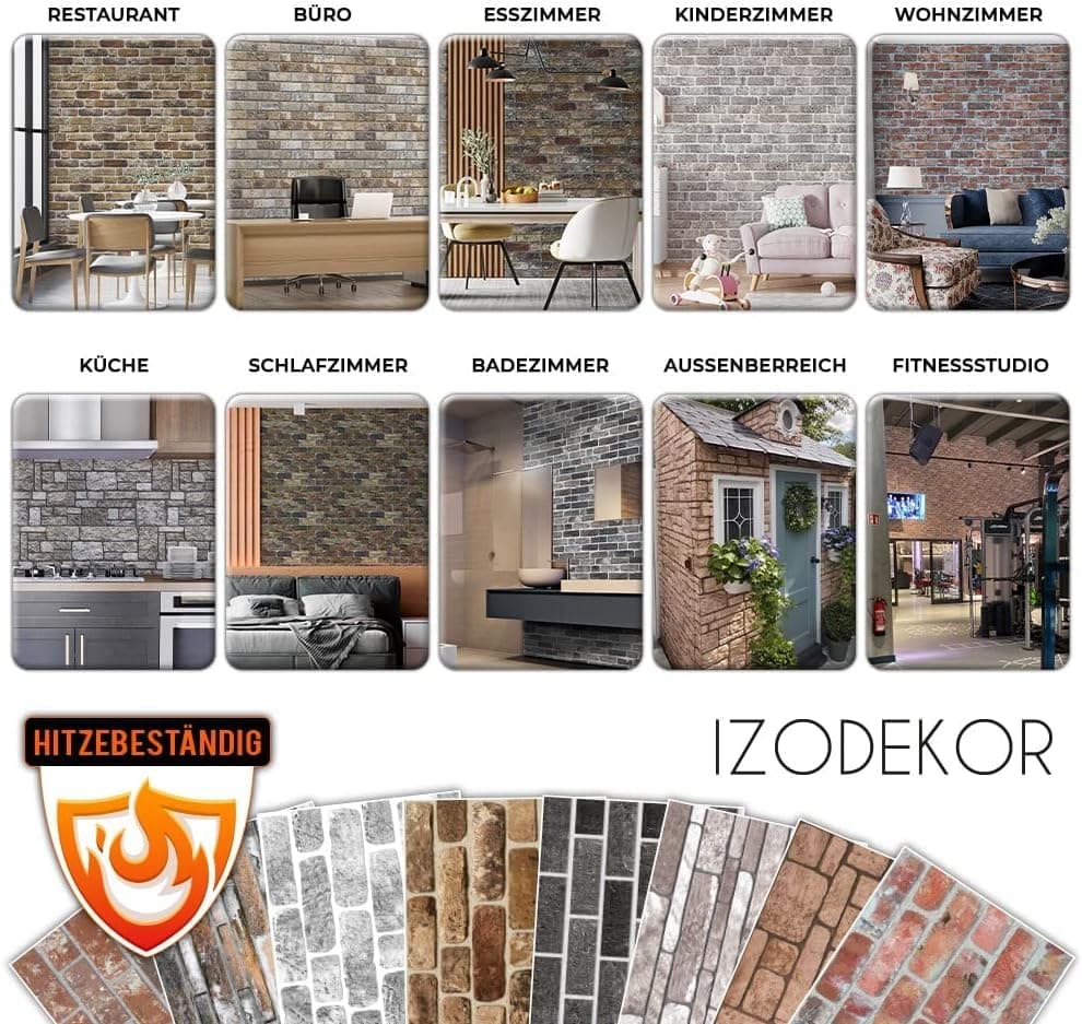 ZODEKOR Lot de 10 panneaux muraux 3D en polystyrène expansé, Aspect bois, Pour le salon et la chambre à coucher