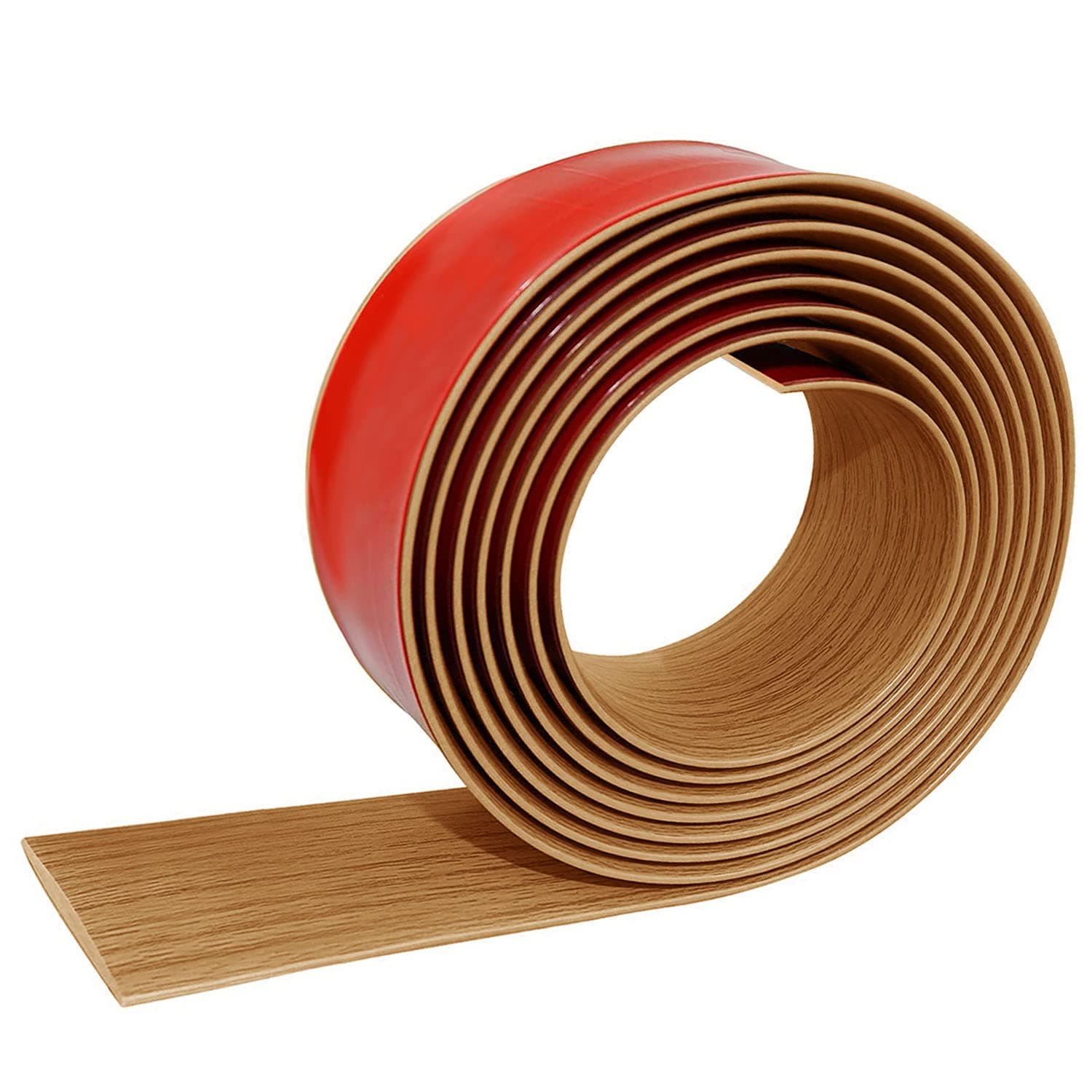 Barre de seuil autoadhésive chêne jaune 400 x 5cm, pour sol en bois, forte tenue décorative en PVC, couvrir l'espace ent