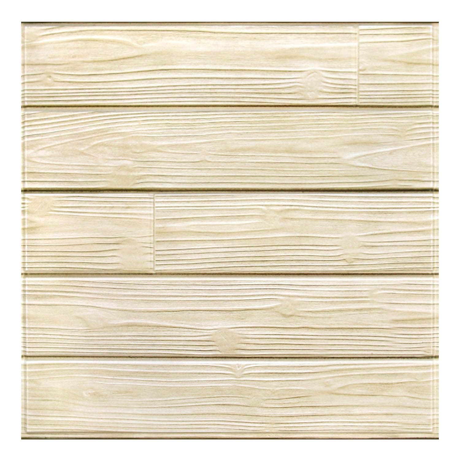 COMSTICKC Panneaux Muraux 3D Adhesif Bois Clair pour Décoration Intérieure, Idéal pour Bureau et Salon, Faciles à Instal