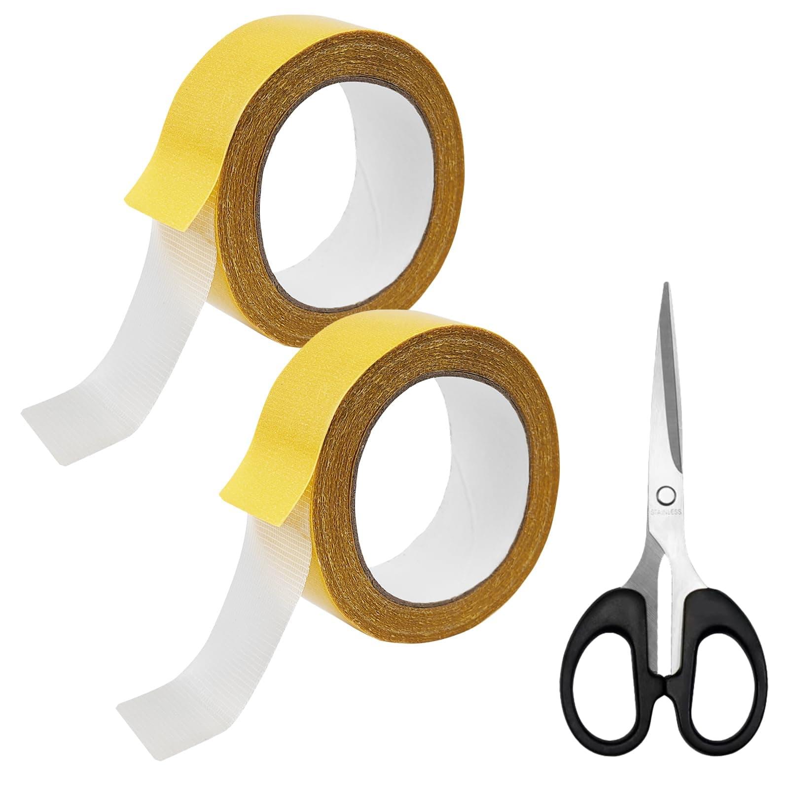 YFPOPONE Ruban adhésif double face extra fort - Fort - Professionnels - Travaux d'attache de matériaux - 2 rouleaux de 3
