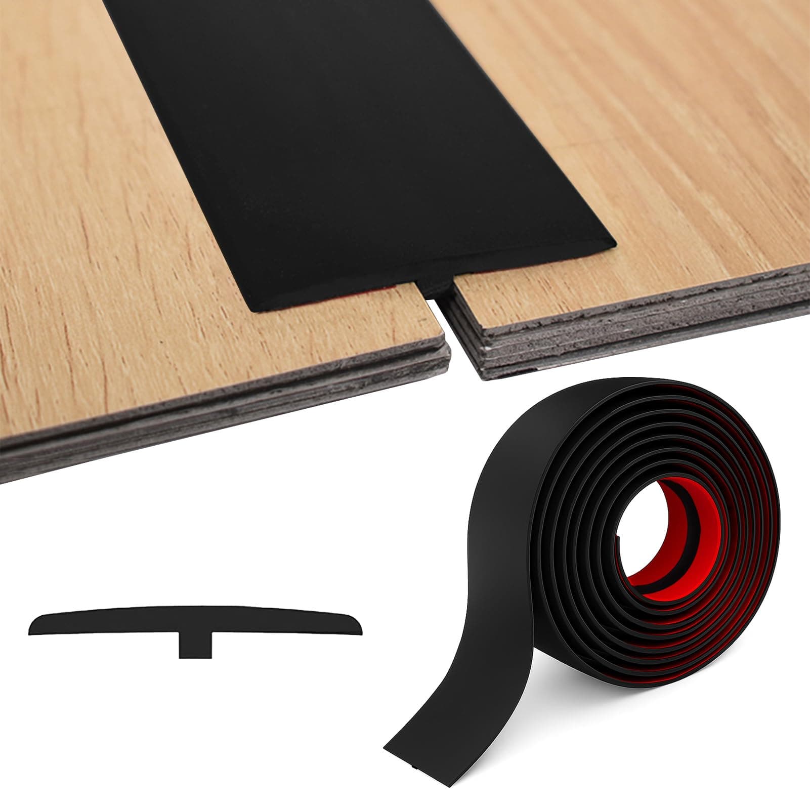 Barre de Seuil Adhésif PVC, Large 5cm x 3m, Pour Sol Stratifié, Idéal pour Espaces Entre Dalles, Facilement Flexible et