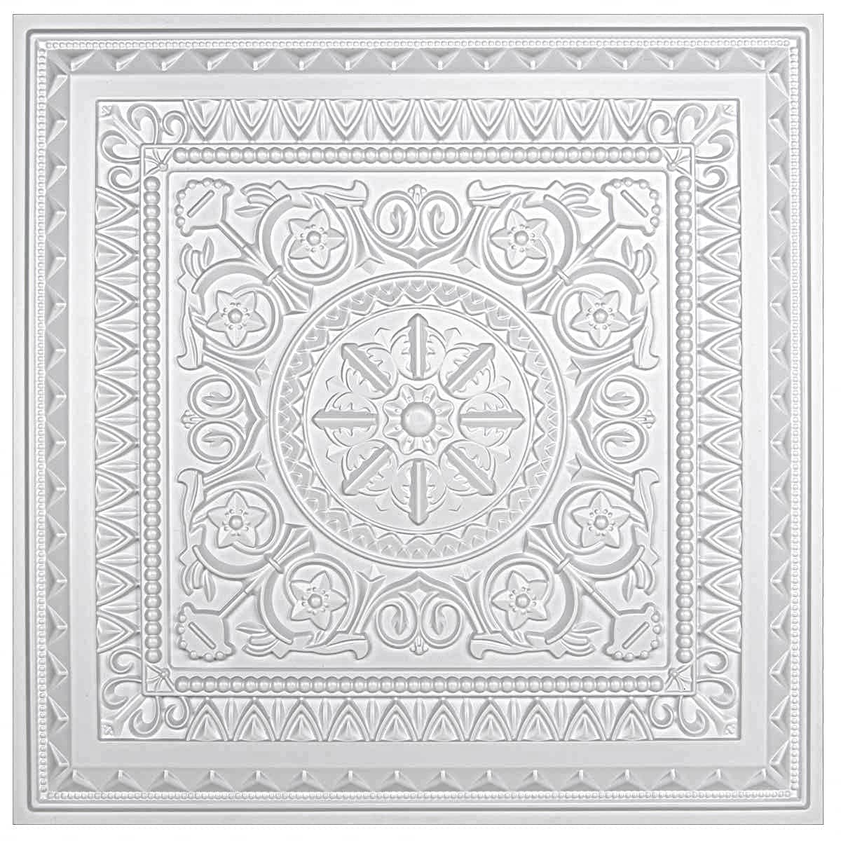 Art3d Dalles de Plafond à Coller en Plastique Blanc - 12 Pièces, 61 x 61 cm, 4,5㎡ - Pose Facile, Idéal pour Maison et Bu