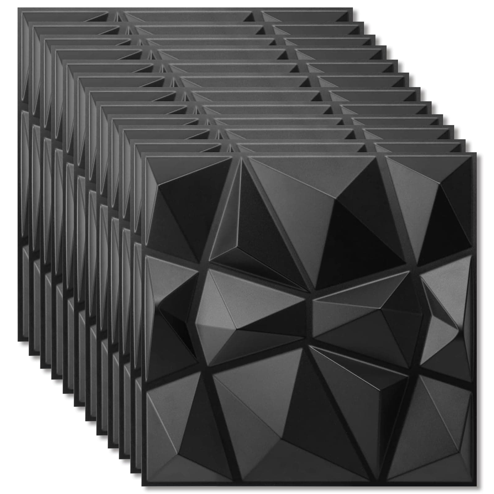 Panneaux muraux 3DLot Noir pour Salon et Chambre À Coucher - Revêtement de Façade - Panneaux de Plafond - Panneaux de Je
