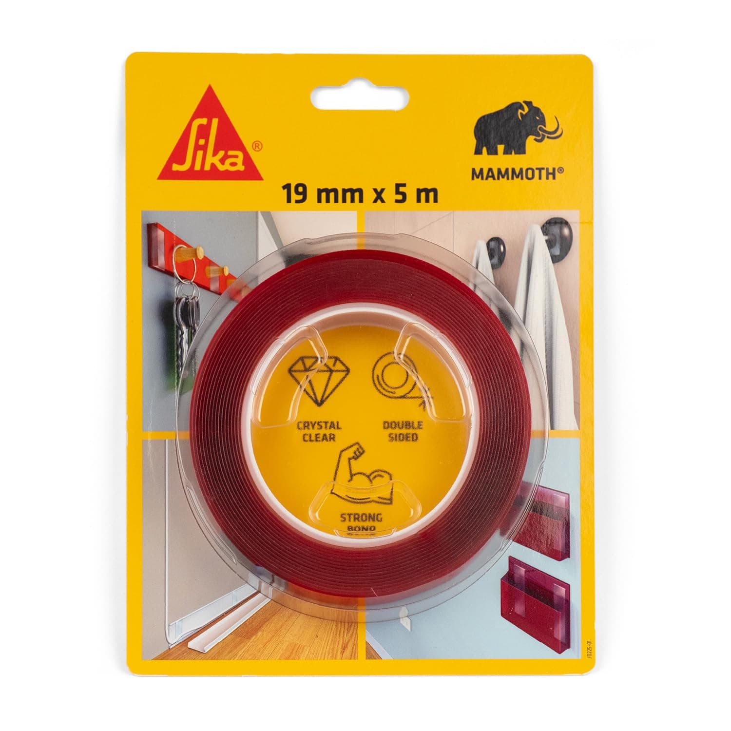 Ruban adhésif double face extra fort SikaBond Mammoth Crystal - Fixation rapide - Intérieur et extérieur - 5m