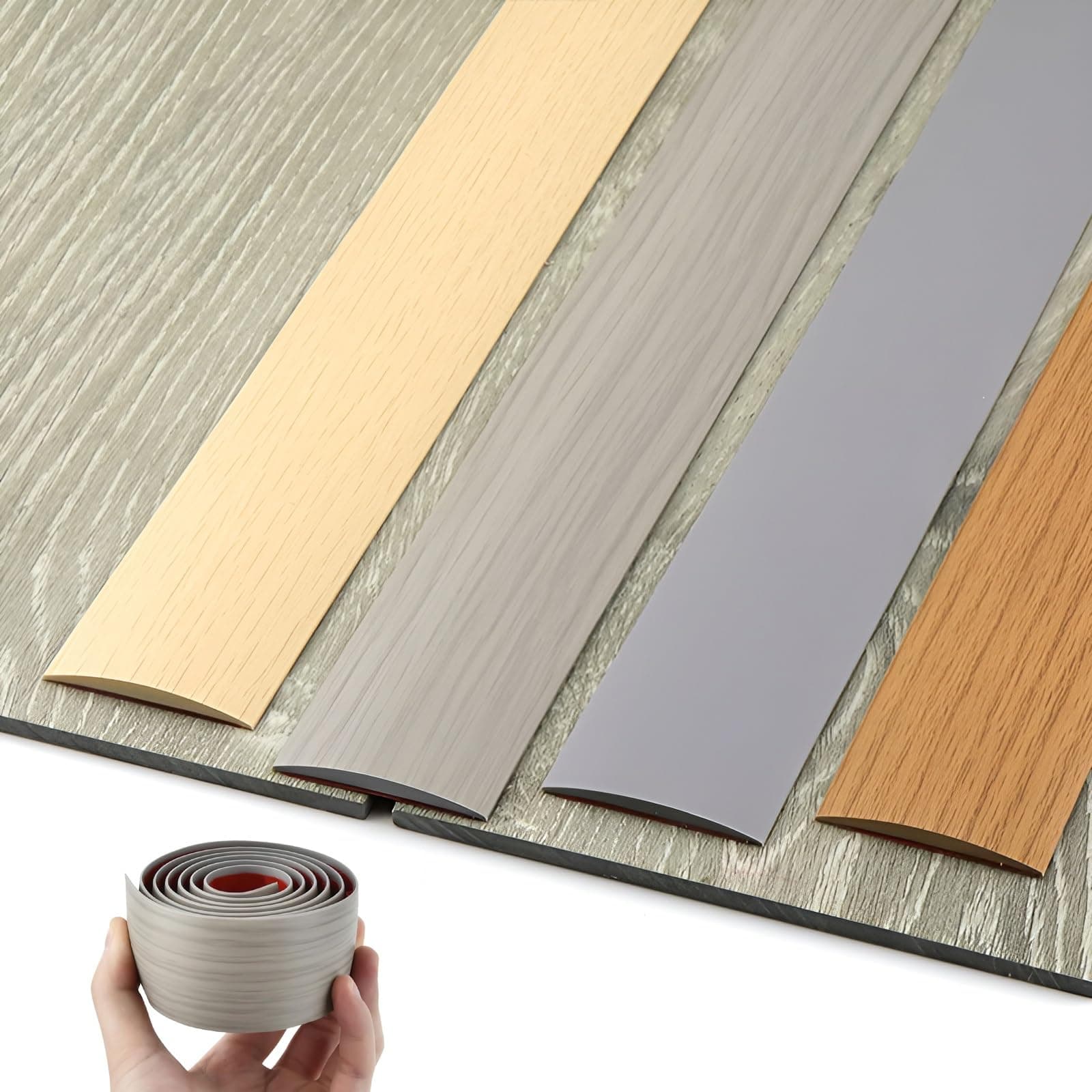 JXNVHJ Profilé De Transition Autocollante en Vinyle – Transition De Seuil Pour Moquette, Idéal Pour Maison et Bureaux (C