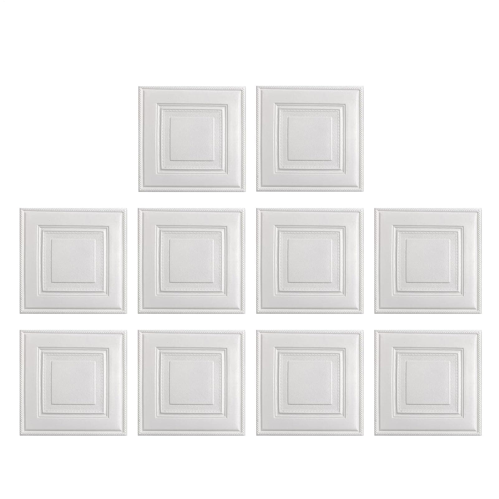 Générique Panneaux Muraux Autocollants Décoratifs pour Plafond 10 Imitation Briques | Decoratif 3D Imperméable 35 x 35 c