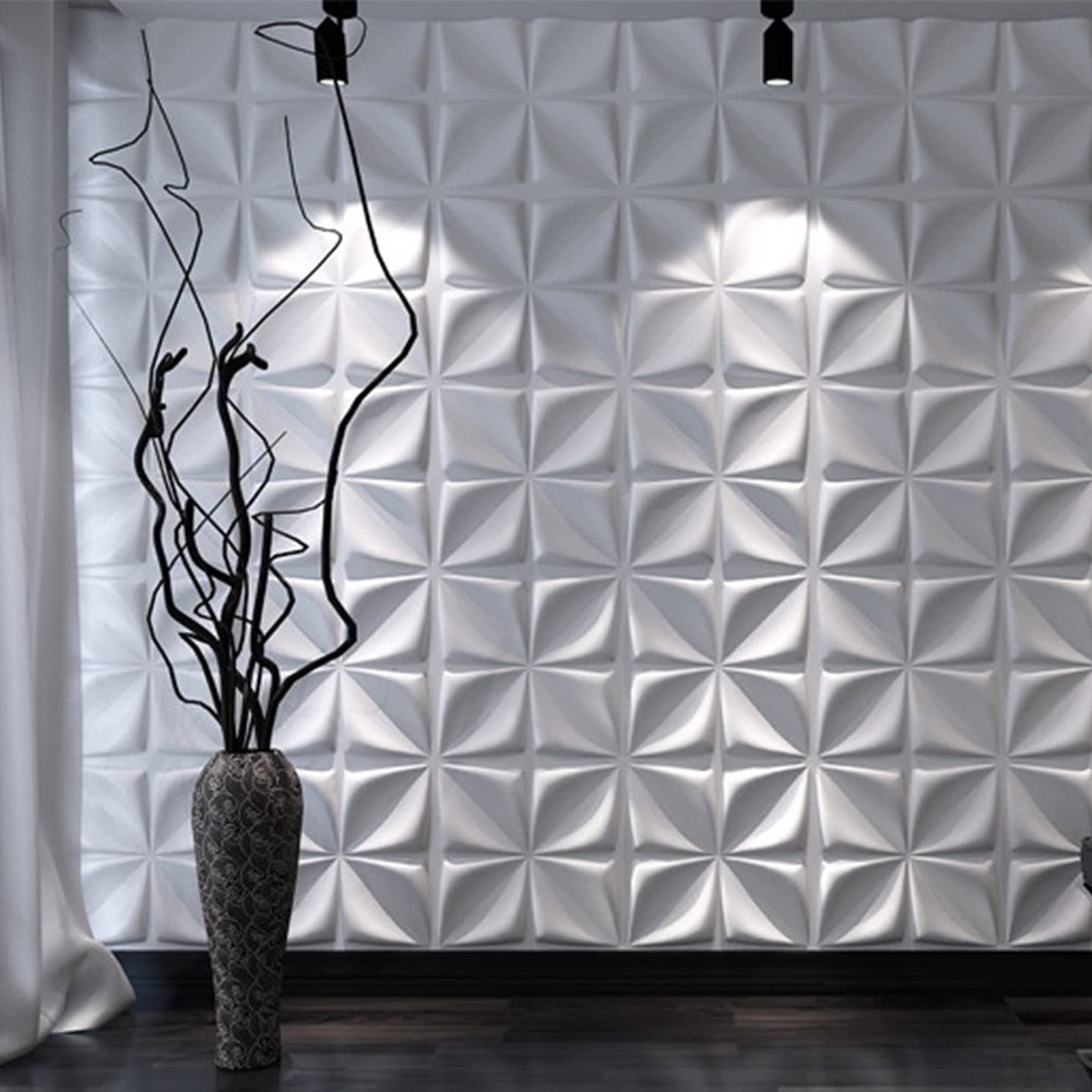 Art3d - Panneaux muraux décoratifs 3D - Blanc - Intérieur - Décoration murale - 3 m²