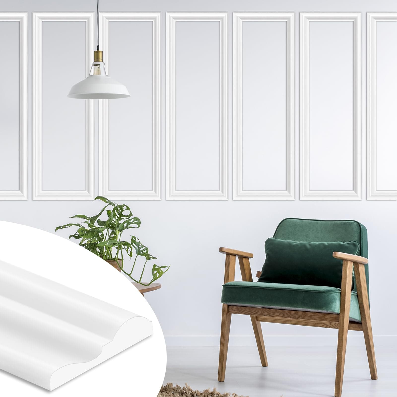 JSIWOTH Moulure Murale Autoadhésive FlexIBLE - Décoration Intérieure & Protection des Murs - Blanc(3m x 4cm)  
JSIWOTH P