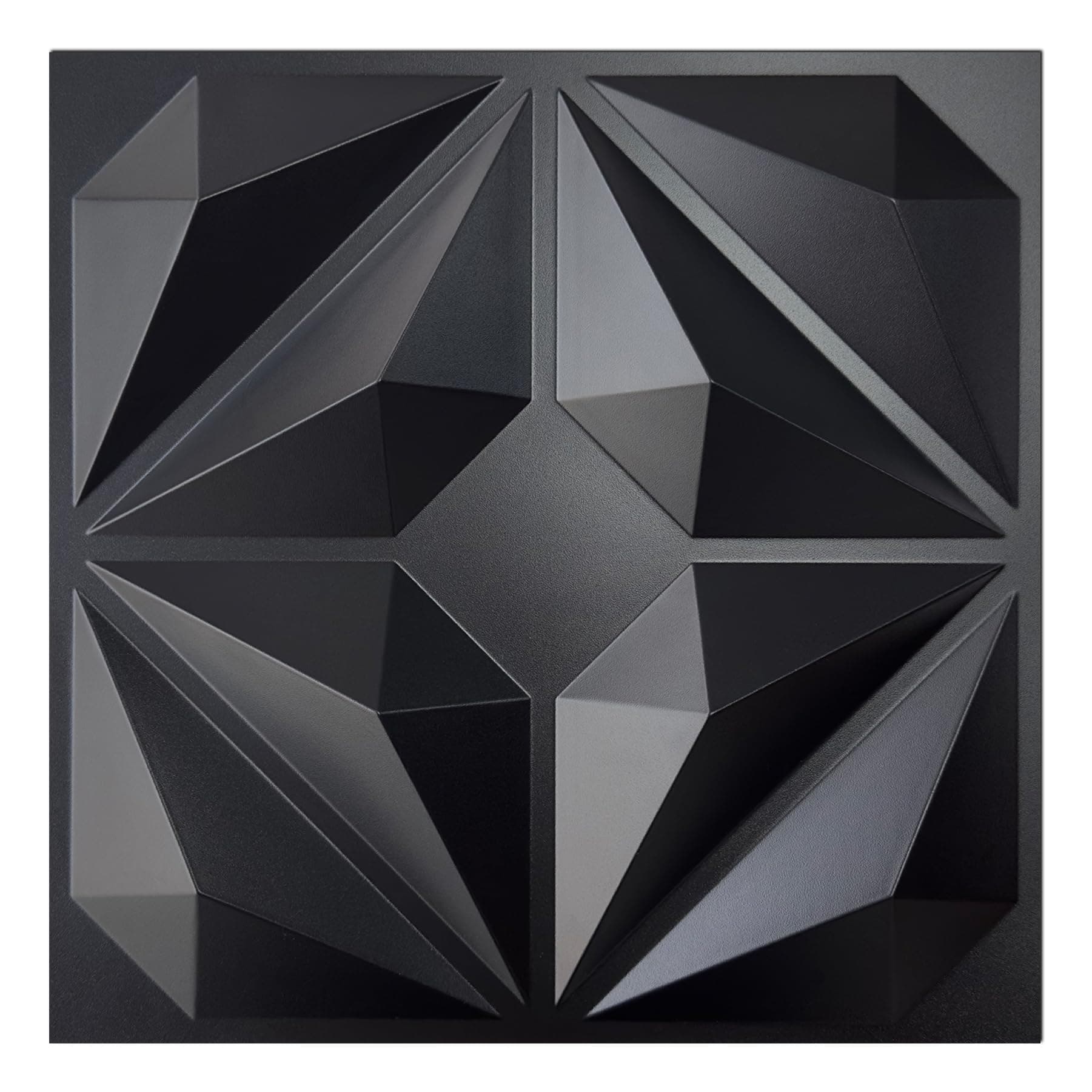 MIX3D Lot de 33 panneaux muraux 3D noir mat pour décoration intérieure - parfait pour chambre (noir mat, 30,5 x 30,5 cm)
