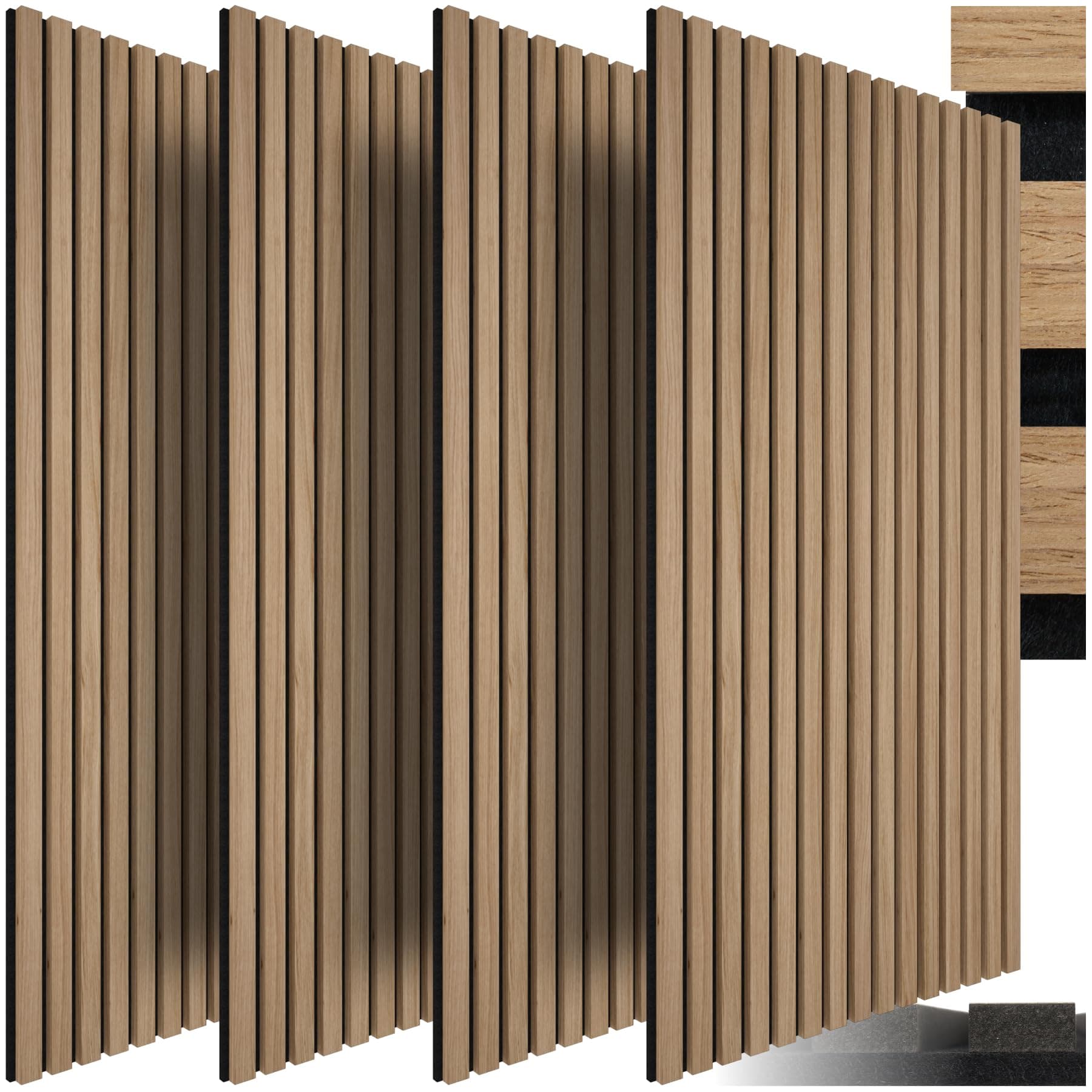 Tectake® Isolation phonique chambre bureau studio musique bois MDF 120x60x2,1cm Lot 4 panneaux acoustiques furnishings d