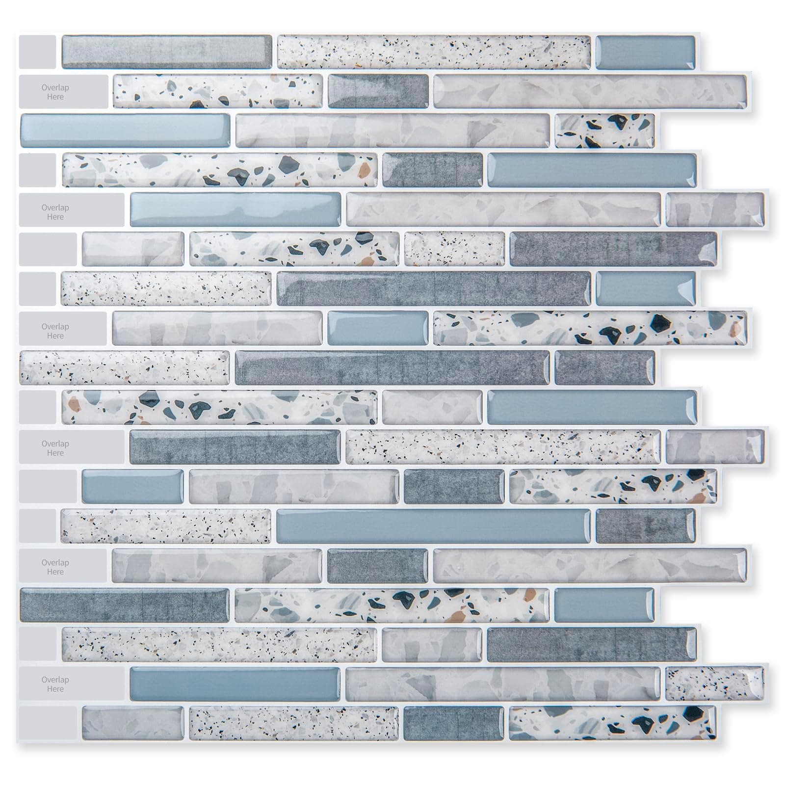 Art3d 10 Feuilles Carrelage Adhesif Mural Auto-Adhésif, Pour Cuisine et Bath, Imperméable et Facile à Installer, 30 x 30
